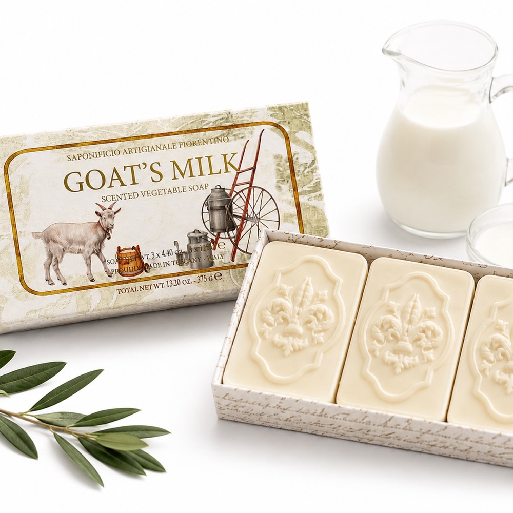 Saponificio Artigianale Fiorentino Goat's Milk Scented Vegetable Soap 3-Pack